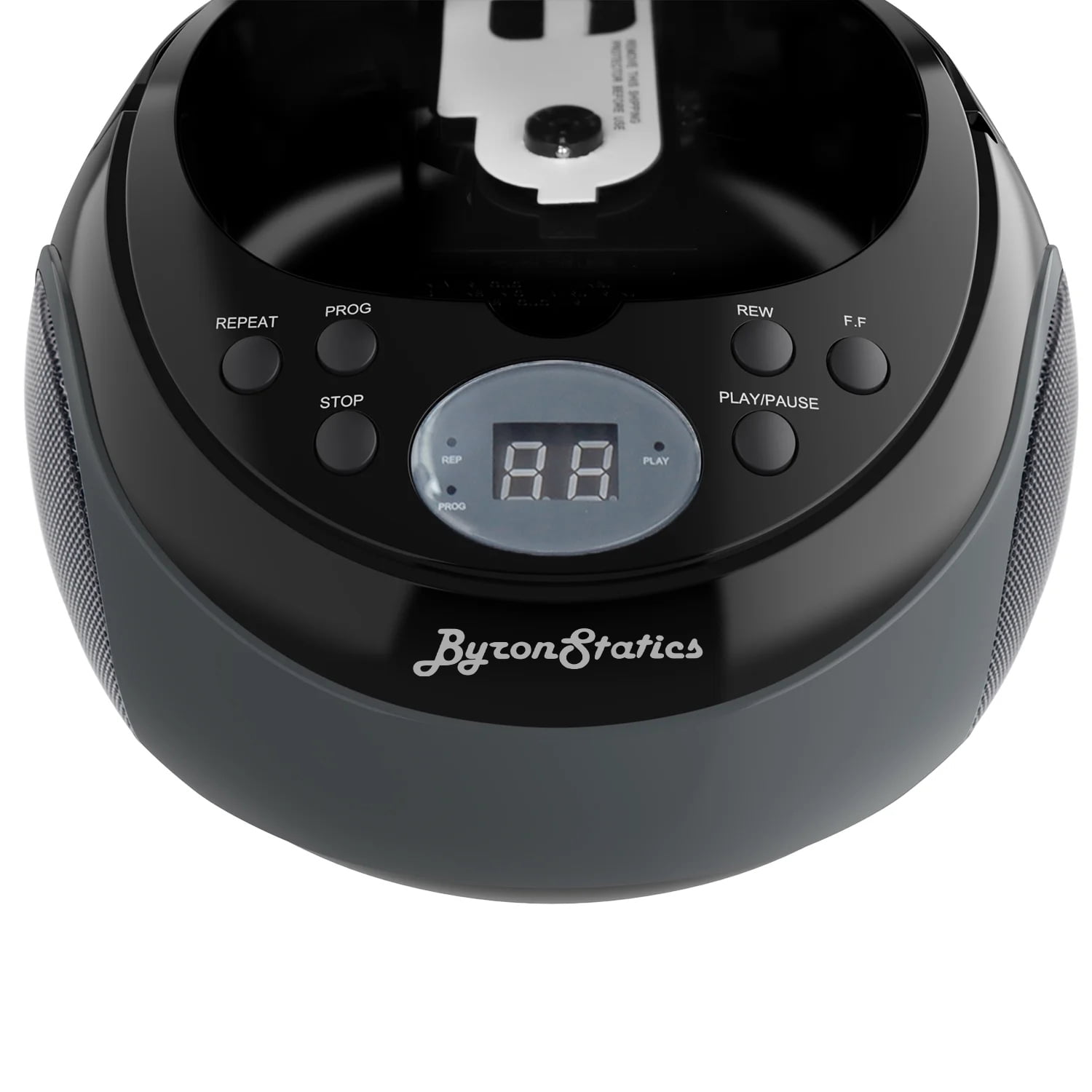 Byron Statics Portable Boombox CD Player AM FM Analog Tuning Radio, Clear Stereo Sound, 3.5mm AUX Jack, AC DC Operated, Great for Gift, Black