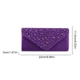 thumbnail image 4 of Mujeres Bolso La Cena Diamantes Imitación Plisada Con Noche Bolsas Aleta () Purple, 4 of 6