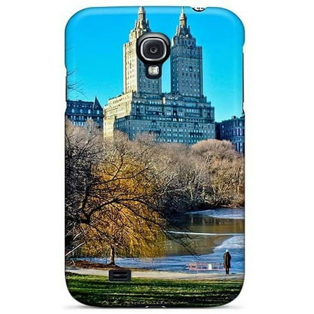 Galaxy S4 Hard Back With Bumper Silicone Gel Tpu Case Cover Frozen Central Park Lake