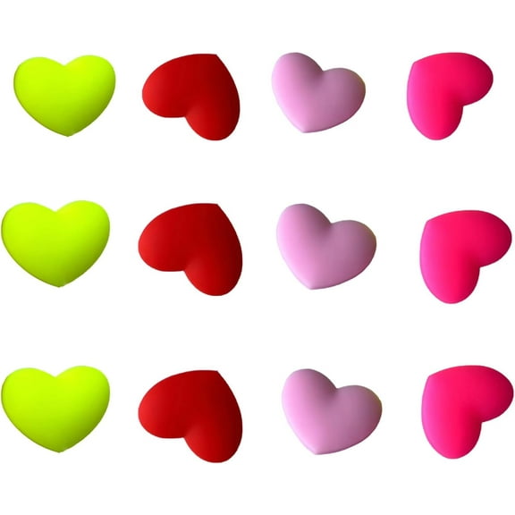 12 Pcs Tennis Racquet Dampeners, Silicone Tennis Racket Vibration Dampener Heart Shape Tennis Racket Damper Shock Absorber(4 Colors)