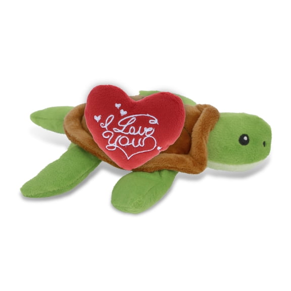 DolliBu I Love You Plush Super Soft Sea Turtle - Cute Stuffed Animal Sea Turtle with Red Heart Plush for Valentines, Anniversary, Romantic Date, Boyfriend, or Girlfriend Gift - 6 Inches