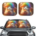 thumbnail image 2 of Gukieu Rainbow Lamb Breakfast Print Car Windshield Sun Visor, Foldable Anti-UV Car Sun Visor Suitable for Vans, Trucks Car Accessories-Large, 2 of 6