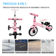 thumbnail image 5 of Triciclo Evolutivo The Baby Shop  4 en 1 Bicicleta de Equilibrio y Balance Rosa -, 5 of 7