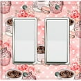 thumbnail image 1 of Metal Light Switch Wall Plate Outlet Cover (Coffee Mocha Espresso Heart Cupcake Macaron Flower Bouquet Pink - Double Rocker), 1 of 2