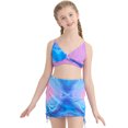 thumbnail image 2 of Ardorlove Girls Swimsuit 3 Pcs Tropical Print Bathing Suits Swimwear Cover Up Skirt Kids Teen Bathing Suit 7-16 Years, 2 of 9