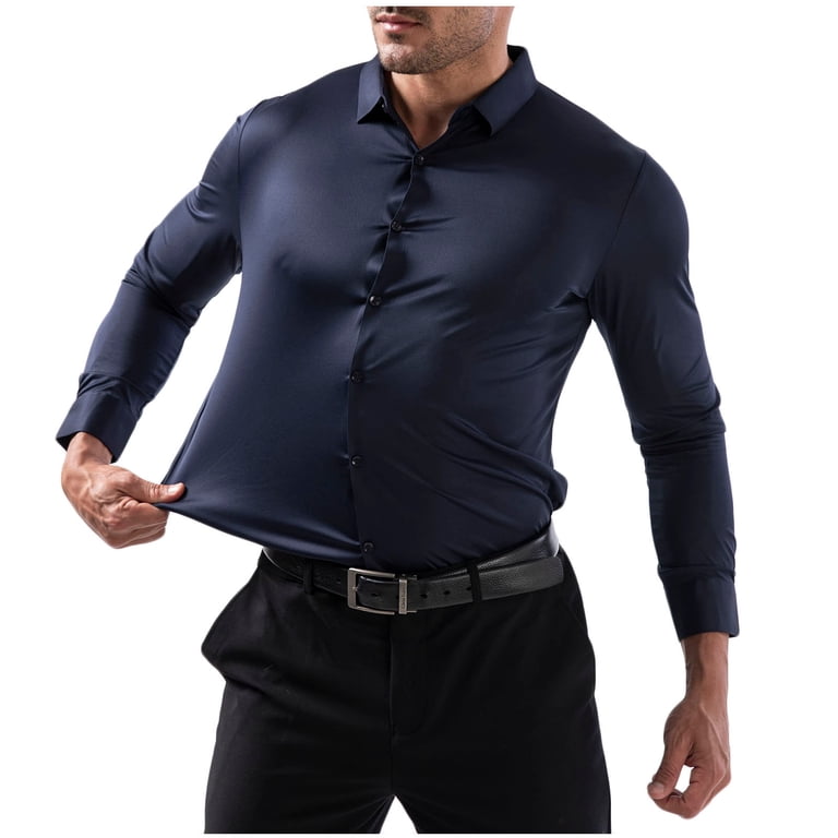 knee length dresses for ladies Men's Casual Long Sleeve Dress Shirt