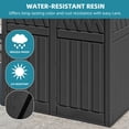 thumbnail image 3 of Uforic Double Compartment Outdoor Trash Can, 62 Gallon Waterproof Resin Garbage Bin with Tiered Lid and Drip Tray for Patio Deck Backyard, Black, 3 of 10