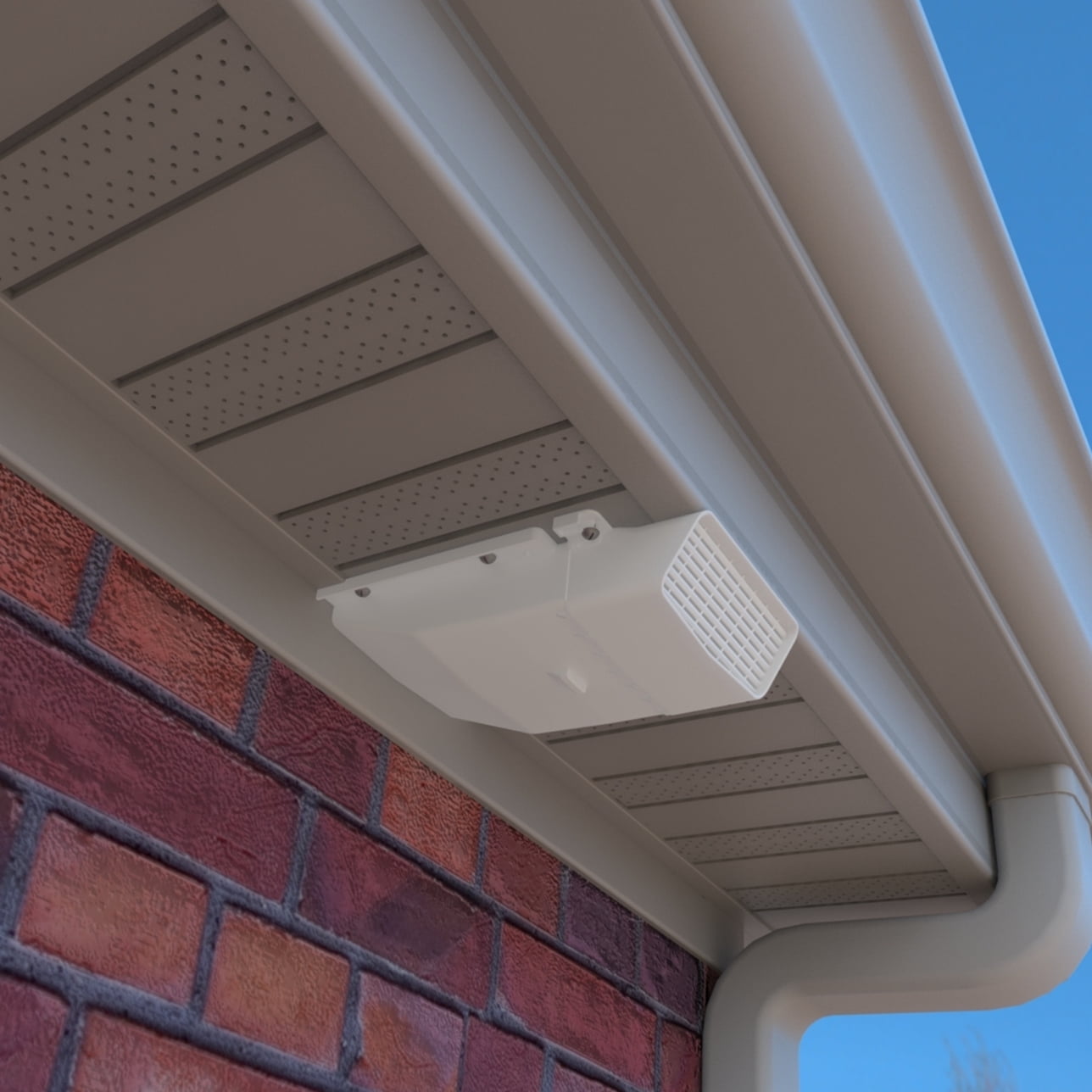 PreVent-It Bathroom Soffit Vent 4", Under Eave Exterior Vent, Screws Included, White, 4-Pack