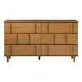thumbnail image 1 of Walker Edison Modern Detailed 6-Drawer Solid Wood Dresser 60 Inch Caramel, 1 of 16