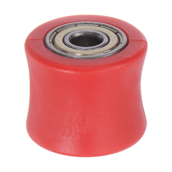 Unique Bargains 8mm Chain Roller Pulley Tensioner Wheel Guide Concave Type for Bike Sliding Door Red