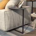 thumbnail image 3 of Natural Bed Sofa Snack C Side Table with Storage Basket,Portablle Laptop Holder End Table,Sofa Side Table,Wood Look Accent Table, 3 of 8