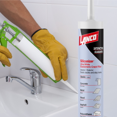 Lanco SiliconFlex Elastomeric Crack Filler – White, 10 Oz Tube, Siliconizer Caulk For Sealing
