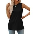 thumbnail image 2 of Qaspx Printed Tank Tops for Women Sleeveless Shirts Summer Side Split Blouses Casual Ladies Tops, 2 of 5