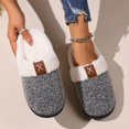thumbnail image 4 of Fuzzy Slippers For Women Fuzzy House On Indoor Outdoor Bedroom Furry Lined Ladies Comfy Memory Foam Female Home Shoes Anti-Skid Rubber Hard Sole Grey 44 -45, 4 of 6
