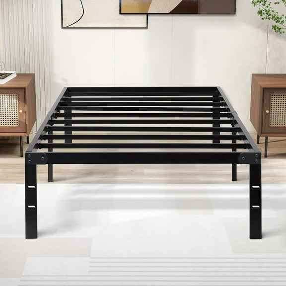 Nextay Twin Bed Frame, Platform Bed Frame, Heavy Duty Metal Bed Frame with Steel Slats Support and Under Storage Space, No Box Spring Needed