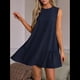 thumbnail image 3 of Vestido Tipo Chaleco Sin Mangas con Cuello Redondo en Color Liso, Azul Marino, Talla L, 3 of 6