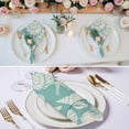 thumbnail image 3 of Turquoise Starfish Coastal Cloth Napkins, Shell Summer Beach Nautical Washable and Reusable Dinner Napkins Set of 8, Table Napkin for Kitchen Party Birthday Wedding Hotel Housewarming 20"x20", 3 of 9