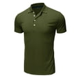 thumbnail image 5 of Hanerdun Men Polo Shirts Male Casual T-Shirts Short Sleeve Tops Army Green 2XL, 5 of 6
