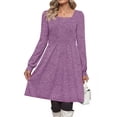 thumbnail image 3 of Fantaslook Square Neck Long Sleeve Dresses for Women Casual Trendy Sweater Dress with Pockets, 3 of 9