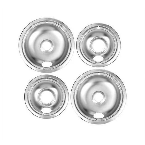 4pcs Drip Pan Kit,universal Chrome Burner Drip Bowls Replacement