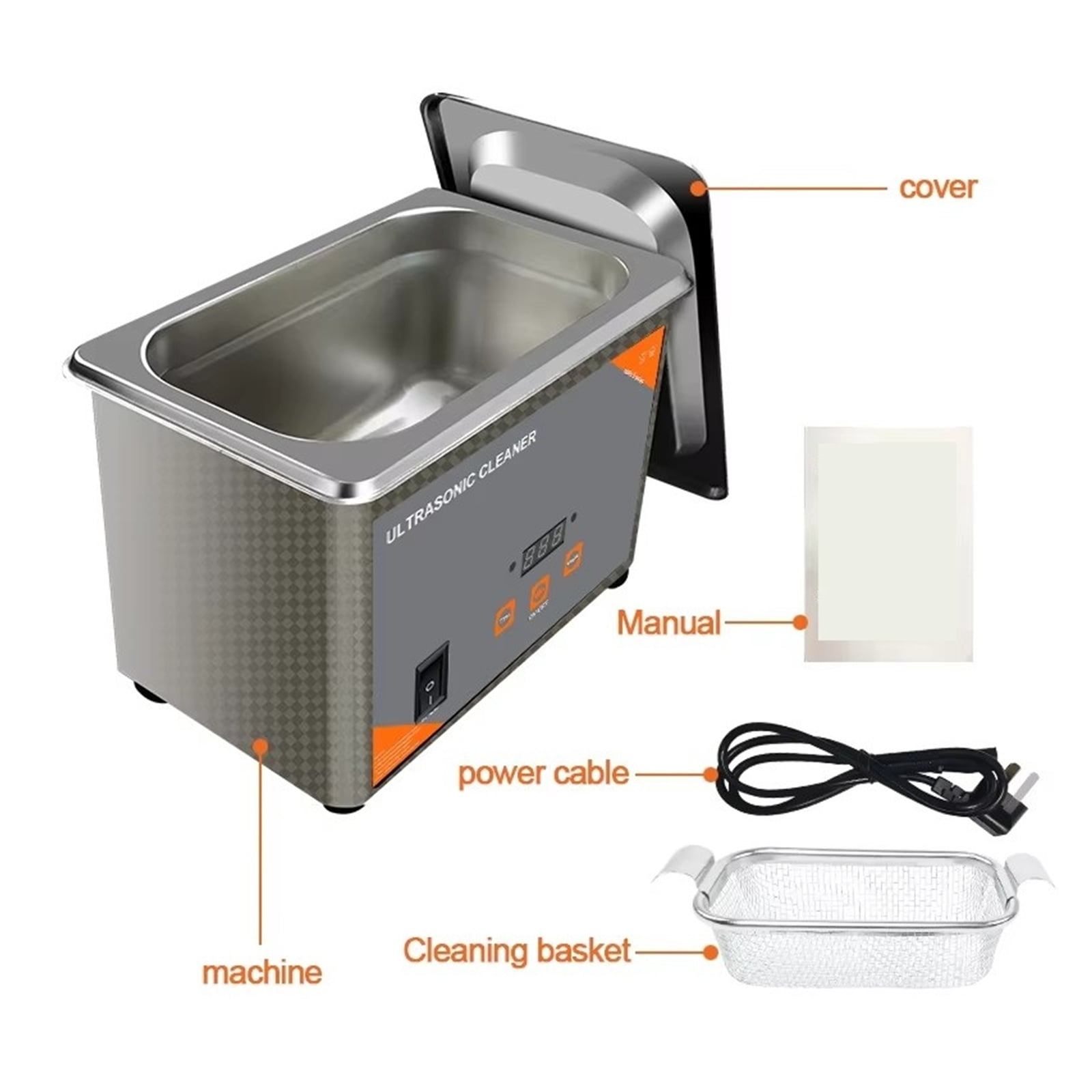Ultrasonic Cleaner 120W Power Optional Digital Timing Suitable for Accessory Cleaning ,Convenient to Use