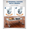 thumbnail image 4 of EDTara Table de Préparation Commerciale en Acier Inoxydable avec 4 Roues, Établi de Cuisine 48x24 Pouces, Tablette Inférieure Réglable, Table Robuste Parfaite pour Restaurants, Garages et Cuisine Extérieure, 4 of 7