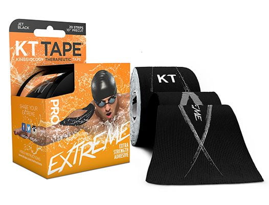 KT Tape Black Pro Extreme Synthetic Kinesiology Tape 20 Precut Strips