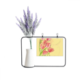thumbnail image 1 of Pintado a mano de tulip flower Plant ilustración Tarjeta de jarrón de lavanda artificial, 1 of 3