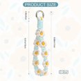 thumbnail image 3 of Boho Macrame Keychain Wristlet Keychain Weave Exquisite Keyring Holder Bracelet Handmade Wrist Lanyard for Women Blue Flower 15cm, 3 of 5