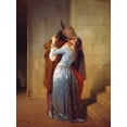 thumbnail image 2 of Hayez, Francesco 15x18 Gold Ornate Wood Framed with Double Matting Museum Art Print Titled - ll bacio, 2 of 4