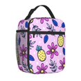 thumbnail image 2 of ZNDUO Lunch Bag, Large Durable Insulated Reusable, Office Work, School Picnic, Beach Lunch Box, Tropical Petal Pineapple Pattern Handheld Insulated Lunch Bag, 2 of 8