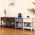 thumbnail image 3 of Mesita de noche americana de madera maciza, gabinete de almacenamiento para cabecera de cama vintage con 3 cajones, organizador de dormitorio nórdico multifuncional, 3 of 4