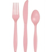 Classic Pink Cutlery Assortment, 24-Pack