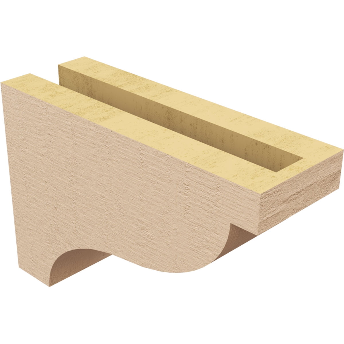 3"W x 9"D x 6"H Classic Garner Rough Cedar Woodgrain TimberThane Corbel, Primed Tan