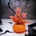 thumbnail image 1 of Centros de mesa artificiales para decoración de fiestas, arreglos florales artificiales, decoración de Acción de Gracias de otoño para adornos de Macarena  Escultura de calabaza, 1 of 8