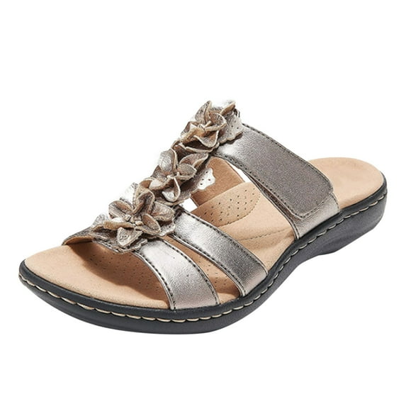 asddcavvf Summer Women Cow Leather Slingback Strap Ladies Classic Design Flat Sandals Shoes