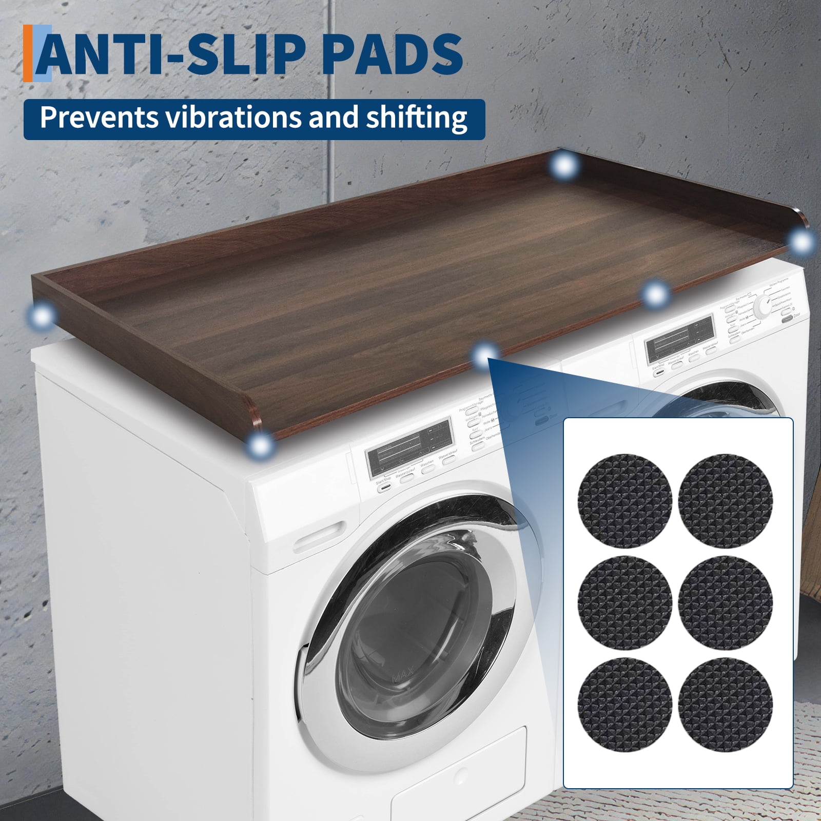 Washer Dryer Countertop, 54" x 27.55" Washer Dryer Topper with Edge for Laundry Room Organization and Storage