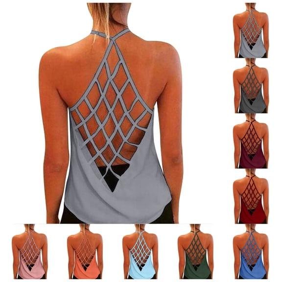 Tank Tops for Women Racerback Sleeveless Cropped Tank Tops Crewneck Undershirt Tennis Yoga Athletic Running Shirts Stretch Racerback Breathable Tee (Dark Gray,XXL)