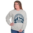 thumbnail image 3 of Dont Shop Adopt Cat Dog Pet Owner Unisex Plus Fleece Graphic Sweatshirt Brisco Brands 2X, 3 of 5