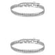 thumbnail image 3 of Minnieouse de 6MM de espesor, brazalete de acero de titanio, estilo moderno, accesorio de moda para hombres y mujeres, cadena de mano trenzada color acero 2Conjunto, 3 of 6