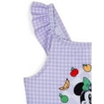 thumbnail image 4 of Disney Minnie Mouse Square Neck Racerback One Piece Bathing Suit and Bucket Sun Hat UPF 50+ Swim Set Gingham Infant to Toddler, 4 of 5