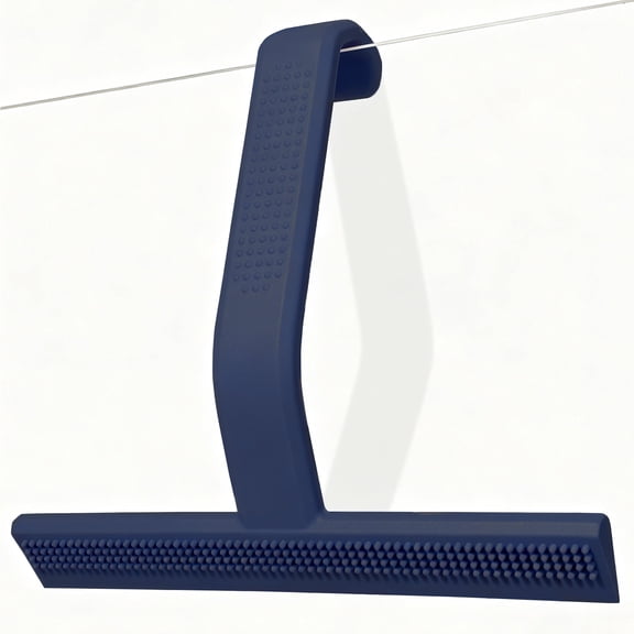 OVINESY 10" Shower Squeegee for Glass Doors, Streak-Free Silicone Blade, Ergonomic Handle, Built-In Hook, Squeegee for Shower Glass, Bathroom, Tile Walls, Mirrors, Windows, Car Windshields, Blue