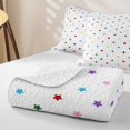 thumbnail image 4 of Manfei Cute Stars Quilt Full,Playful Design Full Bedspread Sets,White,Colorful Stars Reversible,3 Pieces,1 Coverlet and 2 Pillowcases, 4 of 7