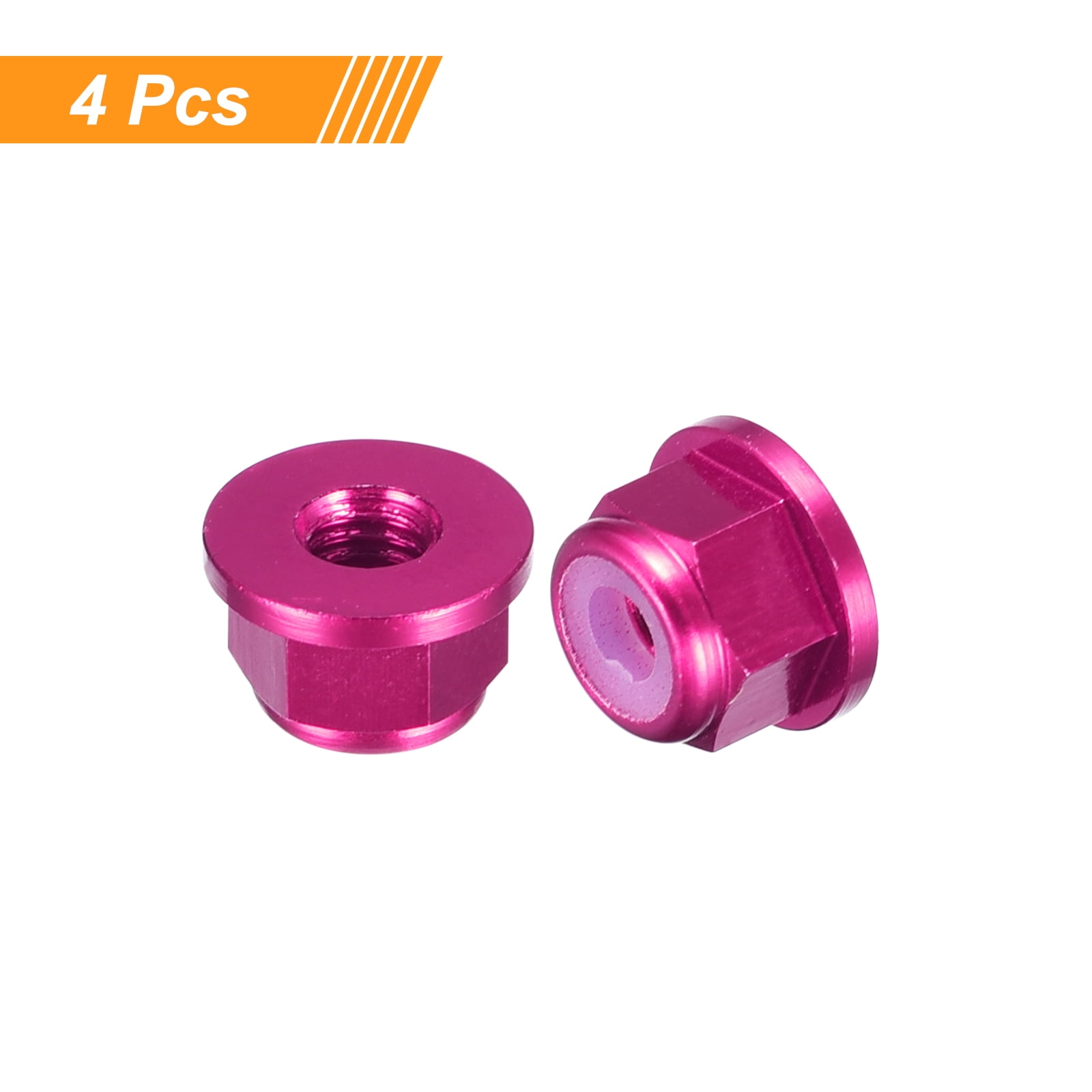 Nylon Insert Hex Lock Nuts, 4pcs - M2 x 0.4mm Aluminum Alloy Self