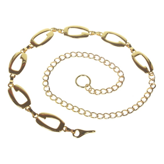 1" Wide Ladies Fashion Oval Metal Chain Belt