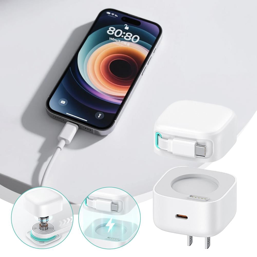 35W GAN Fast PD Charger USB C Ports Retractable Type C Cable TGY