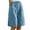 Blue, variant on Bermuda Shorts for Women Wide Leg Cotton Linen Knee Length Summer Casual Long Shorts Loose High Waisted Short with Pockets(Red,XXL)