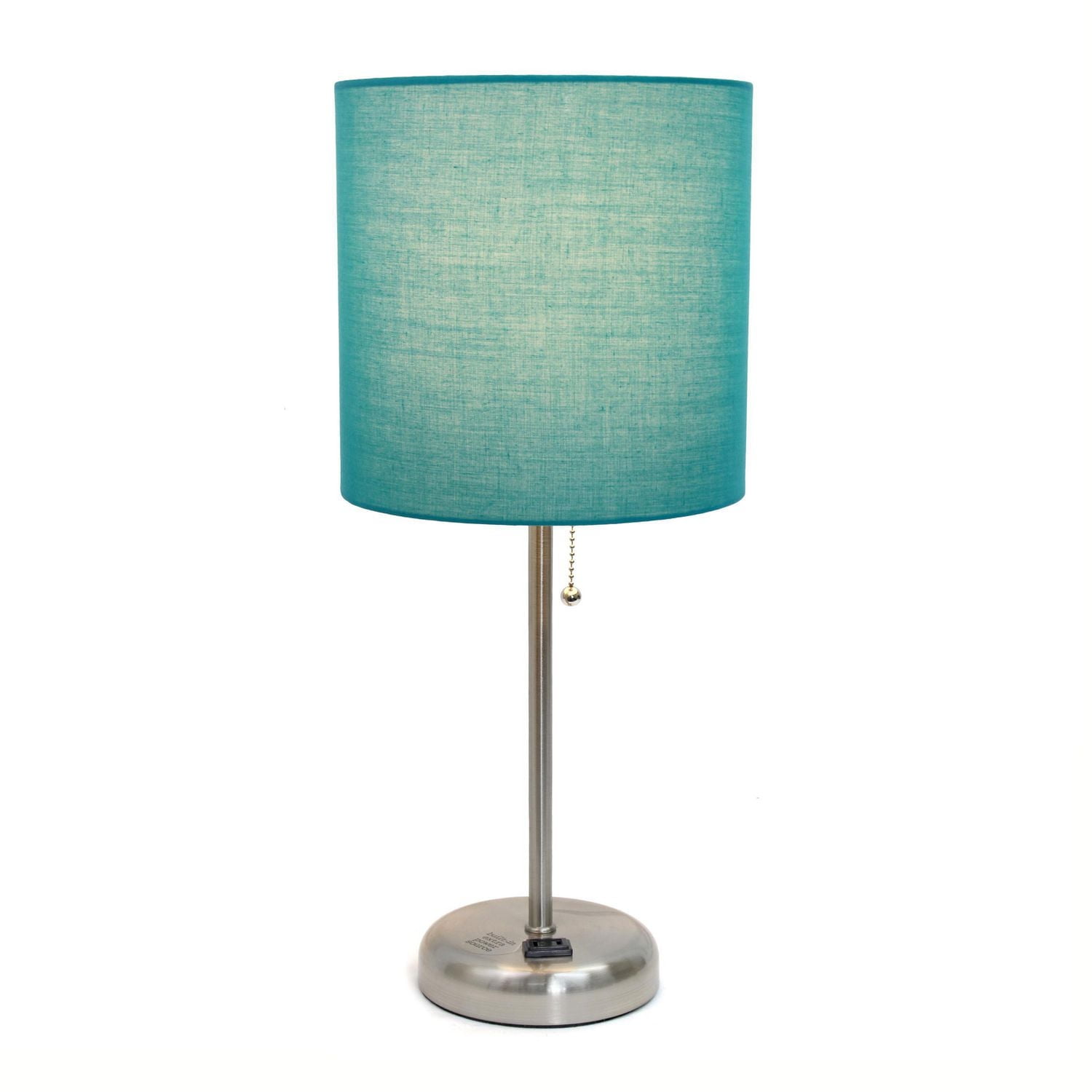 LimeLights Stick Lamp with Charging Outlet and Fabric Shade