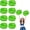 Mixed green, variant on 8 PCS Metallic Cheerleading Pom Pom for Team Spirit Sports Dance Cheering Kids Adults