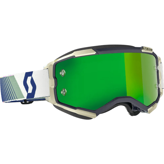Scott Fury MX Offroad Goggles Blue/Green w/Green Chrome Lens